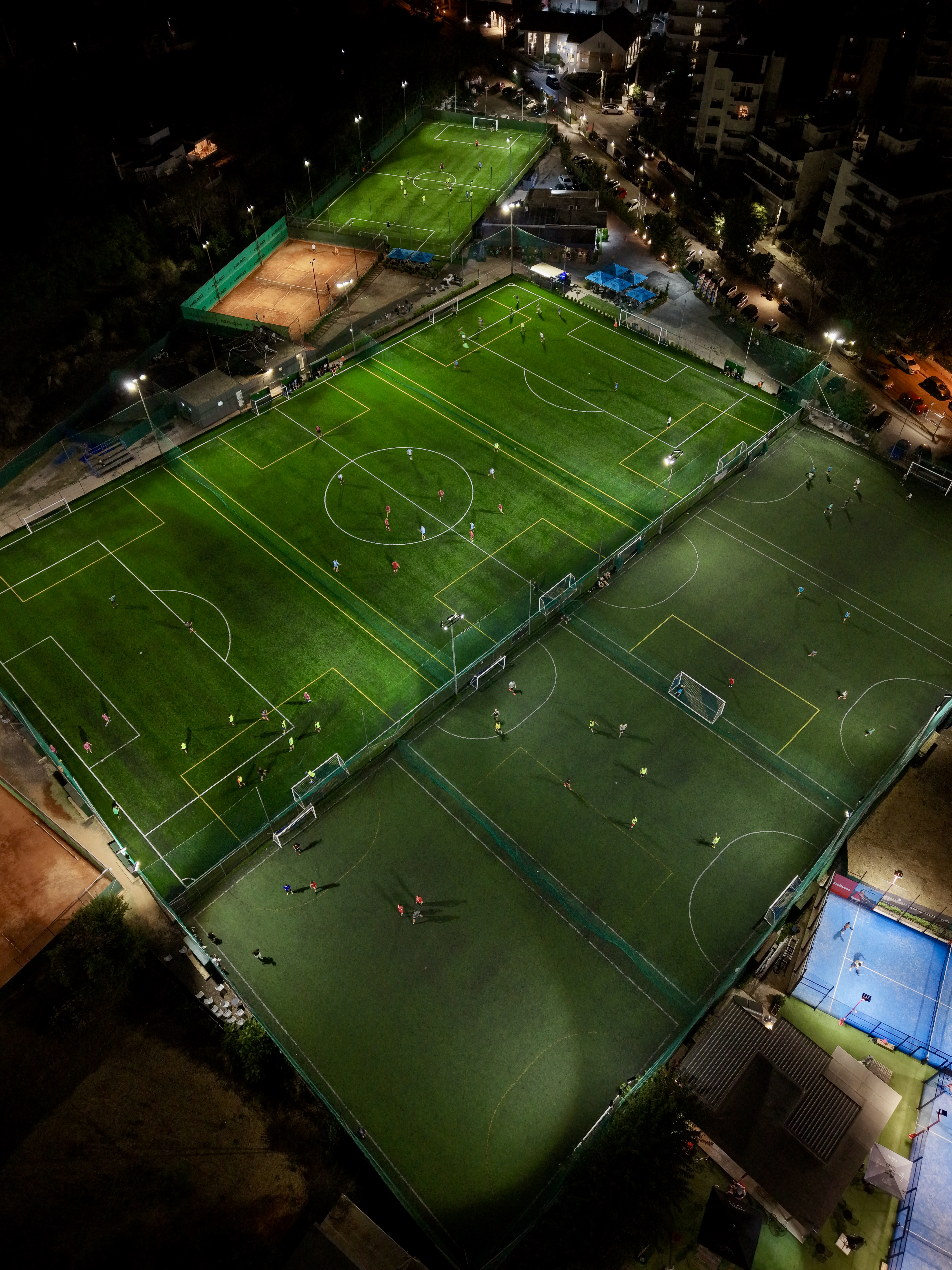 Aerial night view — full venue from above